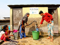 Collecting water in Dhaka