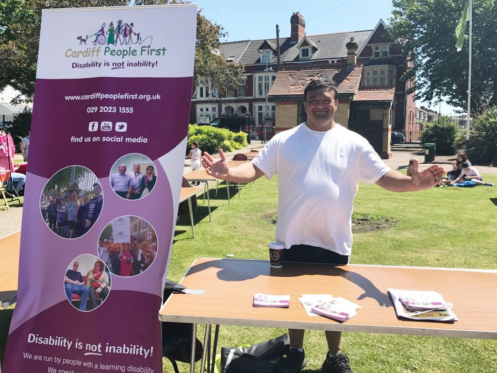 Cardiff People First attend an event