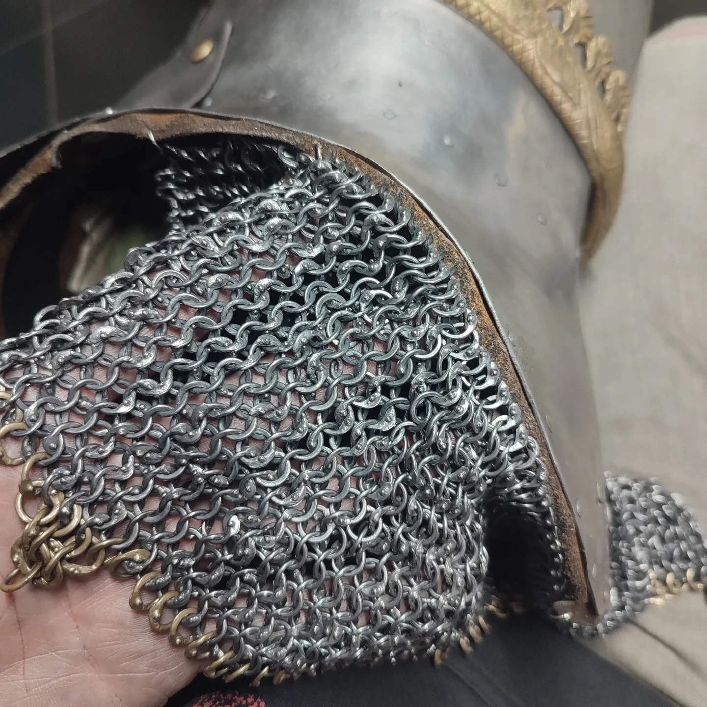 Rings, showing details of wedge shaped overlap and helm