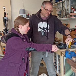 workshop at home drawing wire