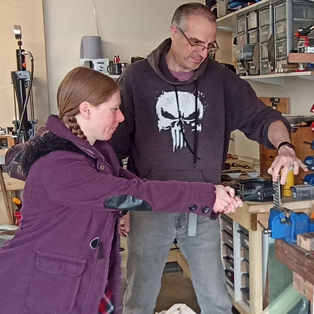 workshop at home drawing wire