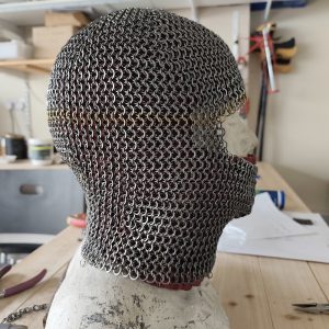 Coif completed, showing tailoring to neck